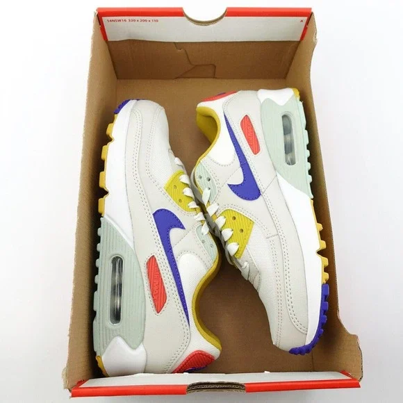 Nike Air Max 90 Women's Size 7 Sneakers 'Summit White' Multi-Color DA8726-100 - Picture 10 of 11